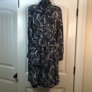Ann Taylor Factory Blue/Cream Dress
